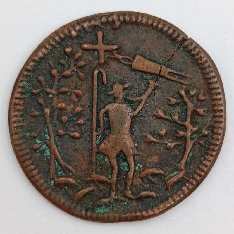 Vintage protestant St. Christopher Baptism, communion, or confirmation medallion