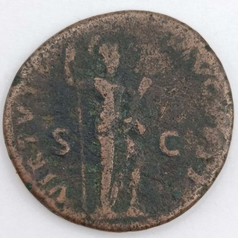 Imperial Roman Depondius copper coin with Emperor Domitian - 81-96 AD