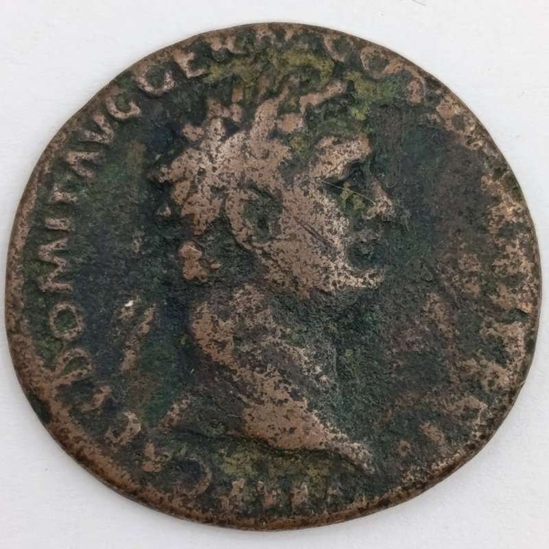 Imperial Roman Depondius copper coin with Emperor Domitian - 81-96 AD