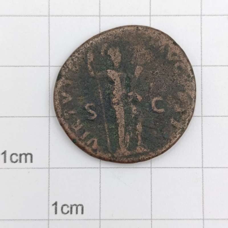 Imperial Roman Depondius copper coin with Emperor Domitian - 81-96 AD