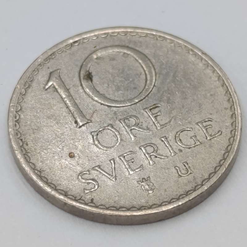 1968 Sweden 10 öre with double struck "8" in date