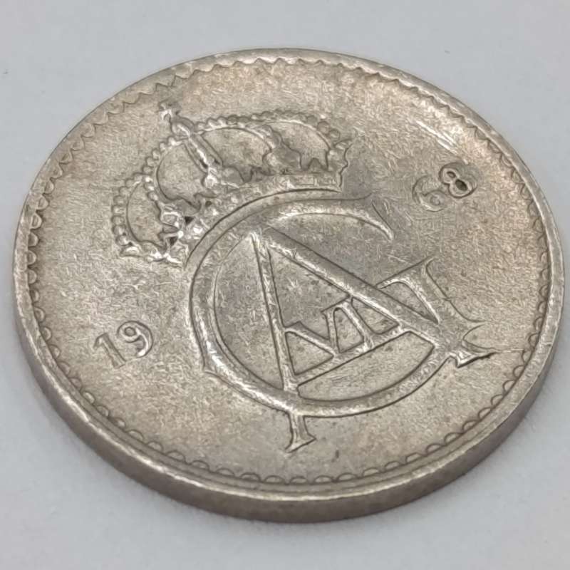 1968 Sweden 10 öre with double struck "8" in date