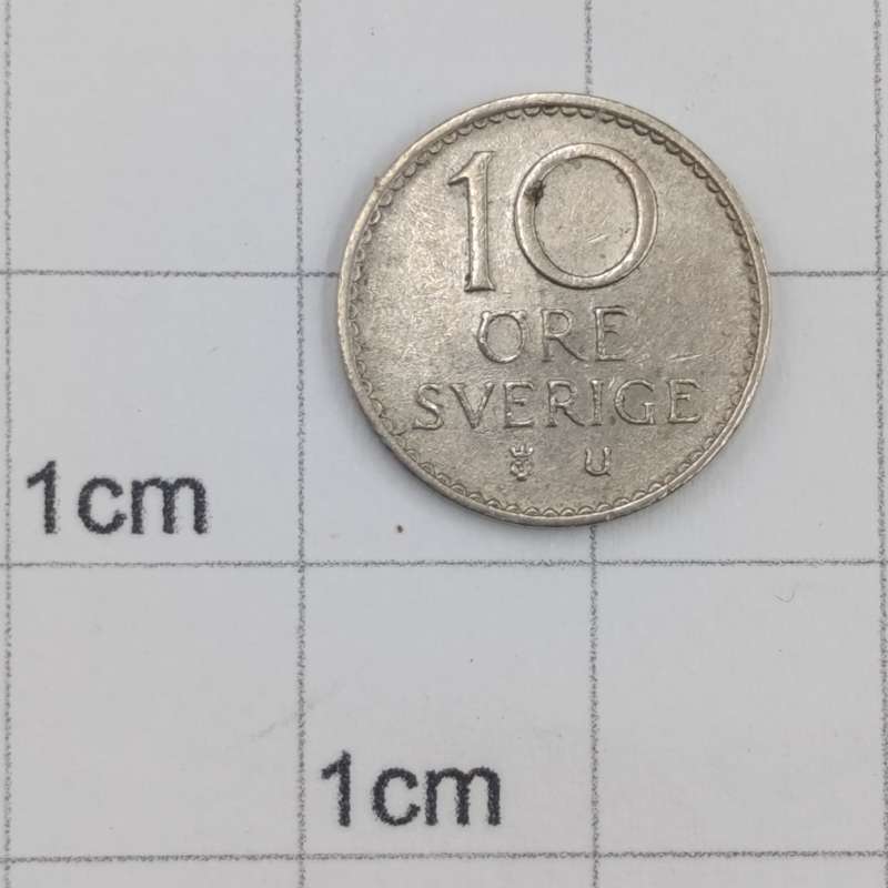 1968 Sweden 10 öre with double struck "8" in date