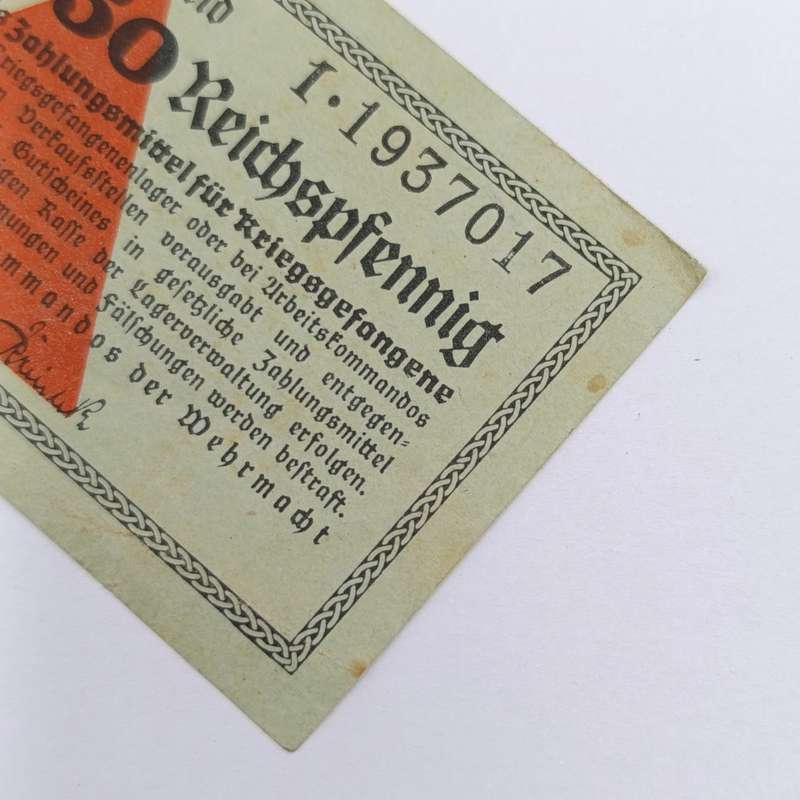 WW2 German prisoner of war 50 Reichspfennig Lagergeld banknote