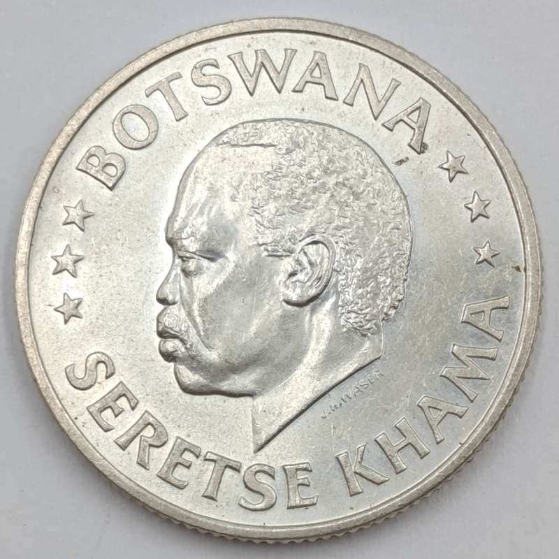 1966 Botswanna independance silver 50 cent - low mintage of 40,000 - non-circulating coin