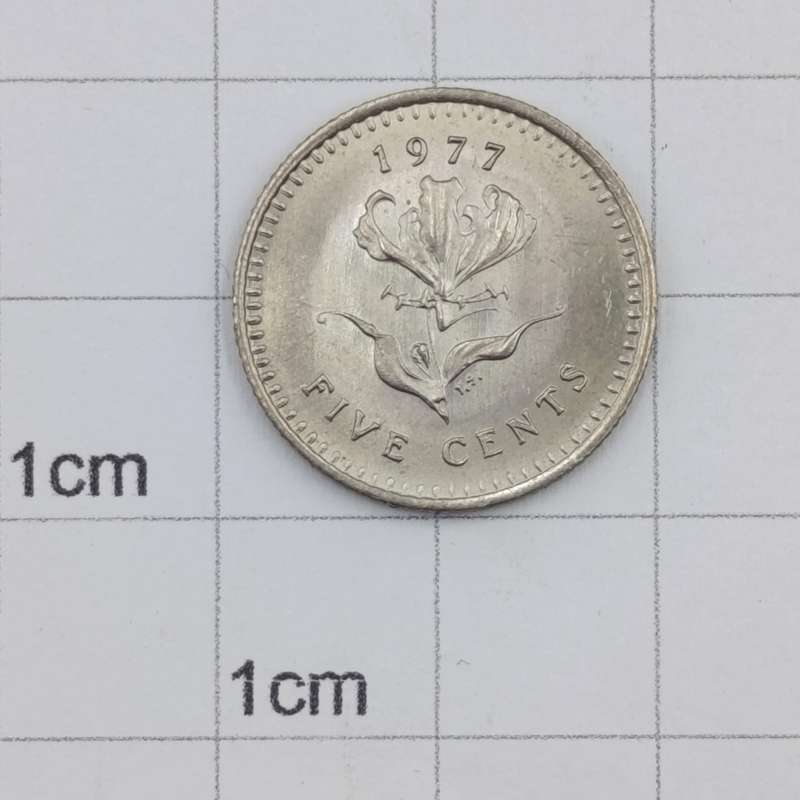 Rhodesia 1977 5 cent brilliant uncirculated