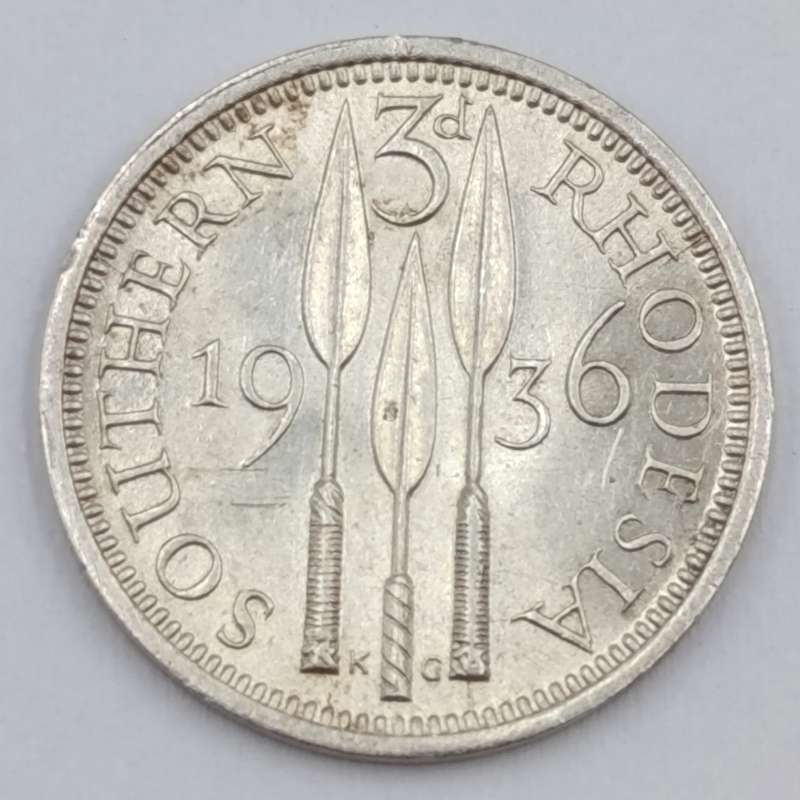 Southern Rhodesia 1936 Tickey 3d AU