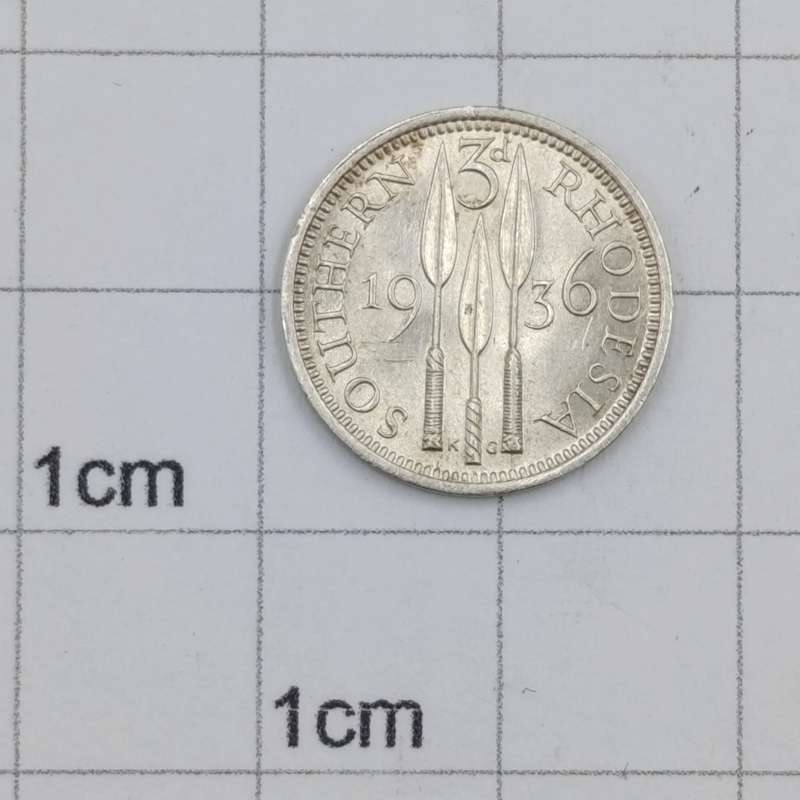 Southern Rhodesia 1936 Tickey 3d AU