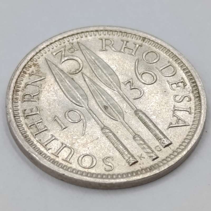 Southern Rhodesia 1936 Tickey 3d AU