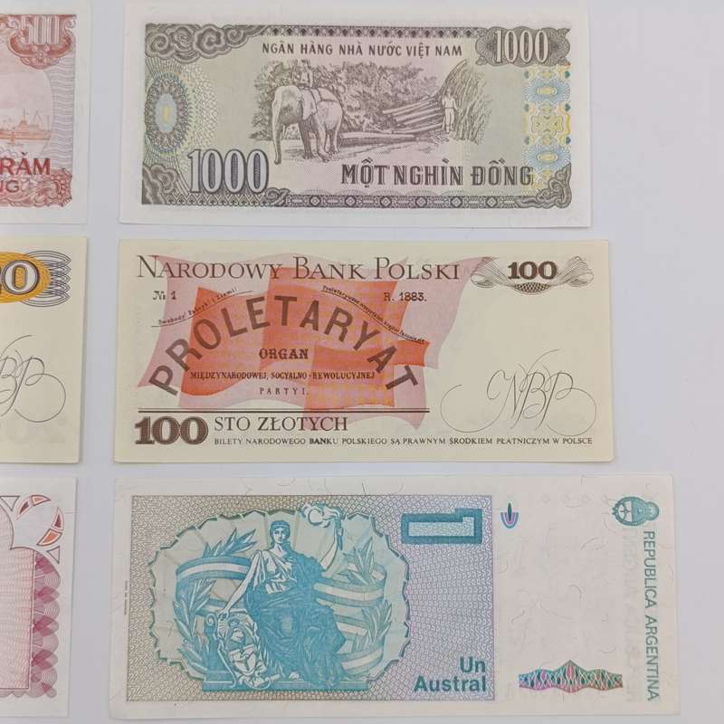 Lot of 10 Vintage UNC/AU world banknotes