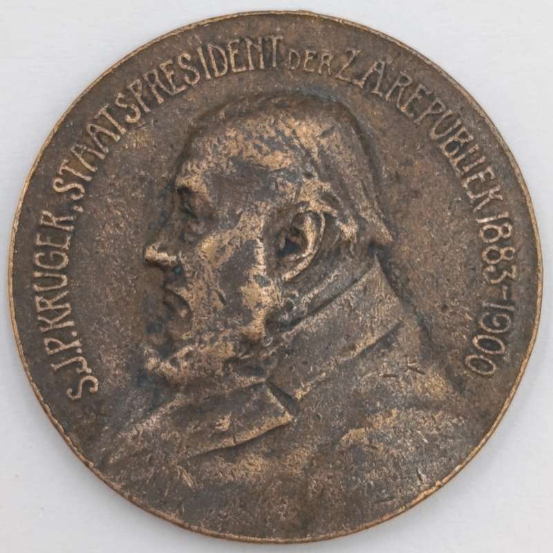 Antique Paul Kruger Volkstem Funeral commemoration medallion