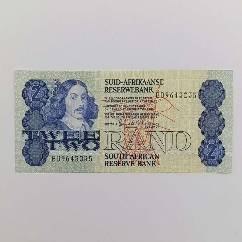 Gerhard de Kock lot of 4 uncirculated R2 notes with consecutive numbers