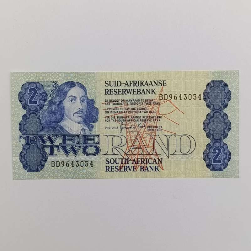 Gerhard de Kock lot of 4 uncirculated R2 notes with consecutive numbers