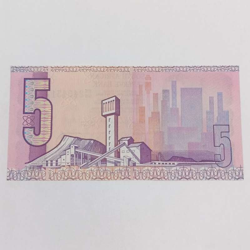 Gerhard de Kock Pair of uncirculated R5 notes with consecutive numbers