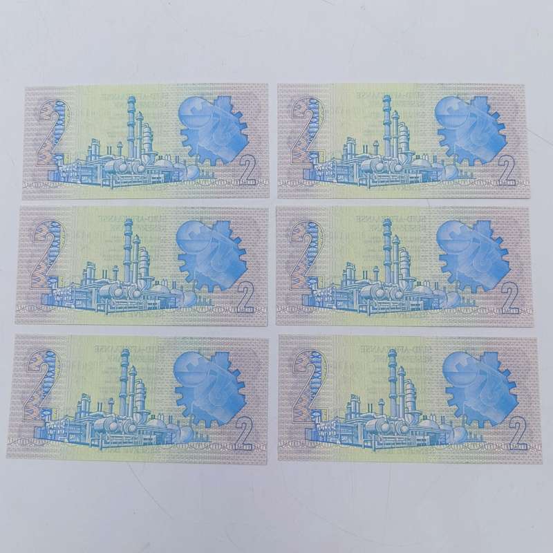 Gerhard de Kock Third issue lot of 6xR2 notes with consecutive numbers - uncirculated