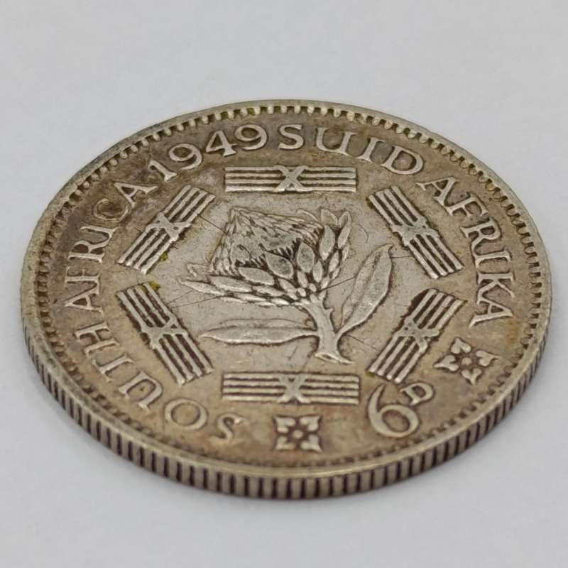 1949 South Africa sixpence VF