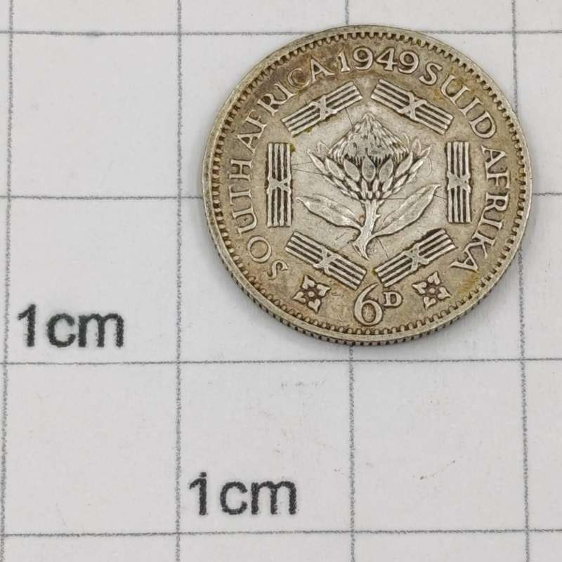 1949 South Africa sixpence VF