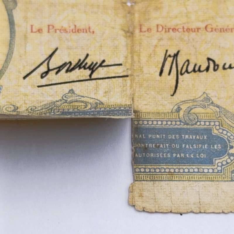 DJIBOUTI 5 Francs banknote - French Somaliland (1926-1938) well worn with tears and holes