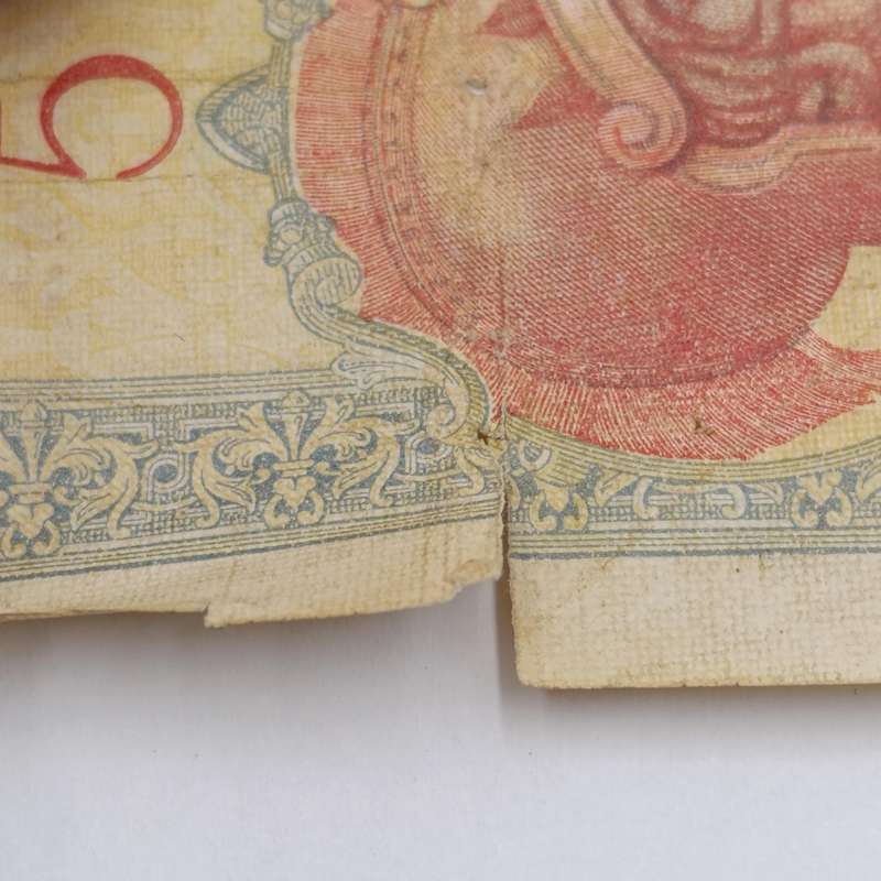 DJIBOUTI 5 Francs banknote - French Somaliland (1926-1938) well worn with tears and holes