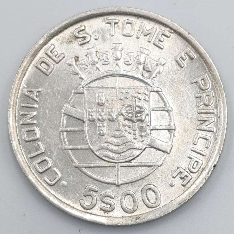 1948 Sao Tome and principe Portuguese colony 5 Escudo XF+ condition