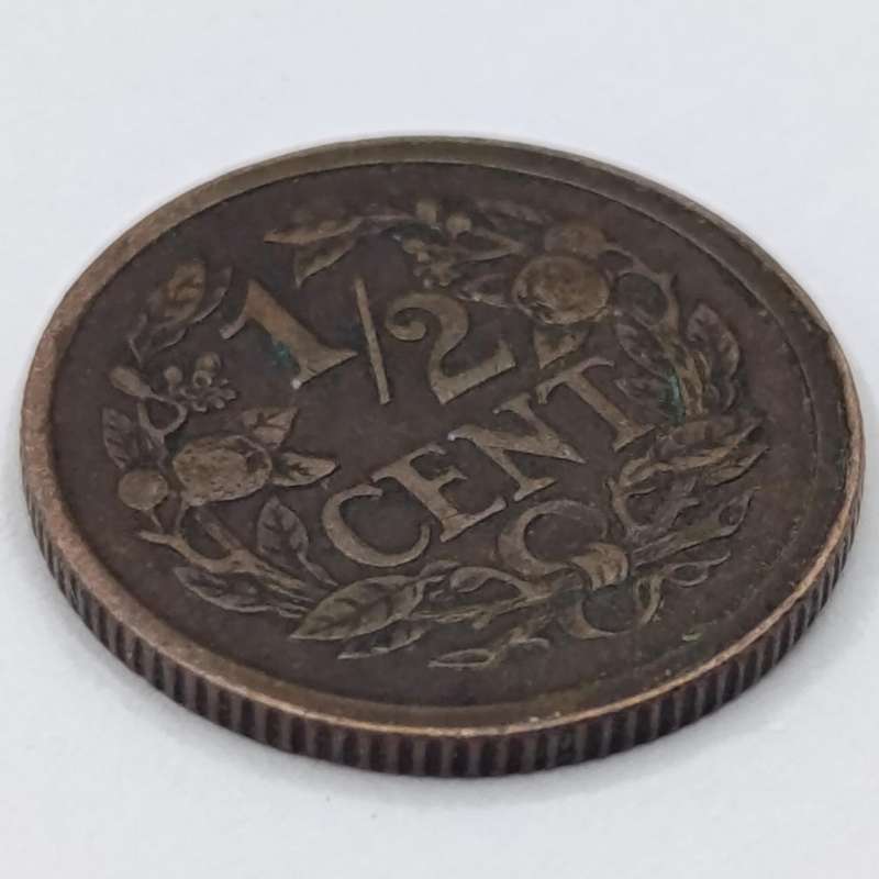 Netherlands 1921 half cent XF