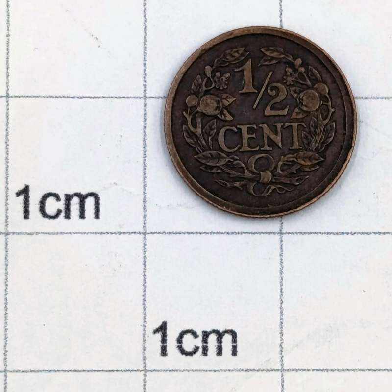 Netherlands 1921 half cent XF