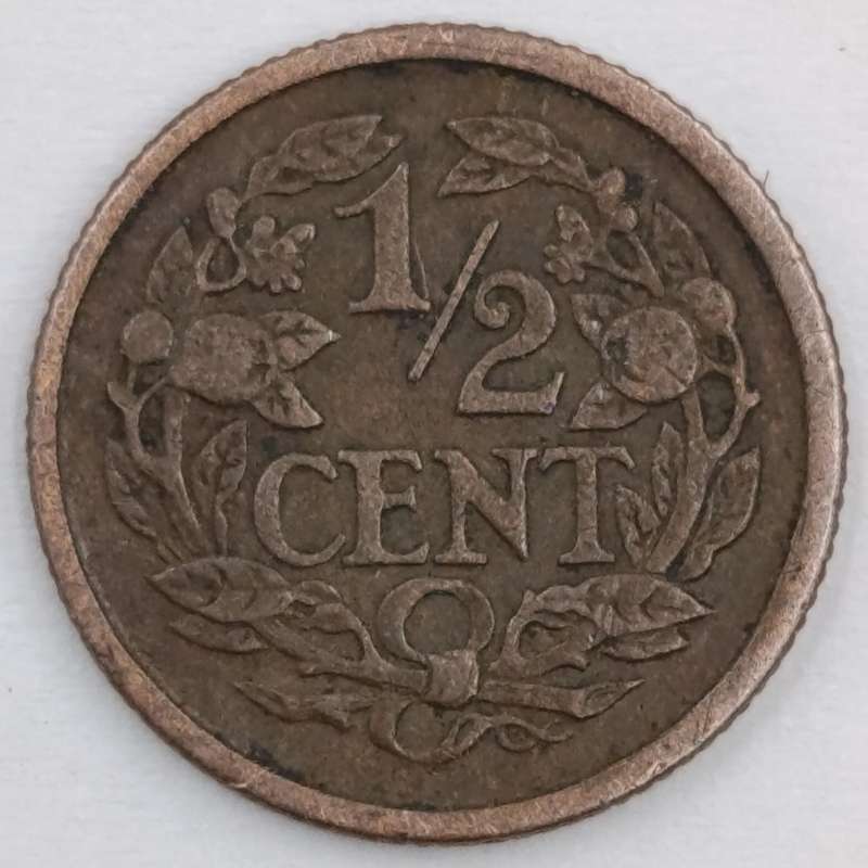 Netherlands 1915 XF half cent