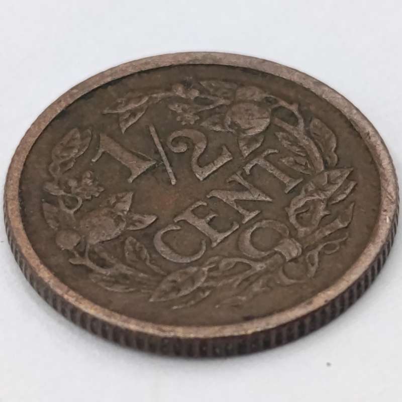 Netherlands 1915 XF half cent