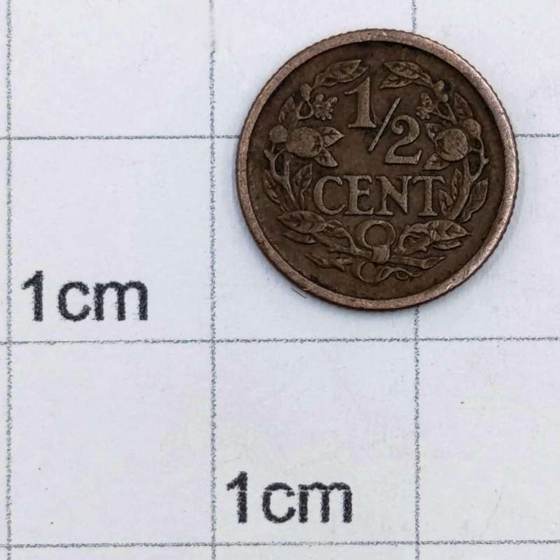 Netherlands 1915 XF half cent