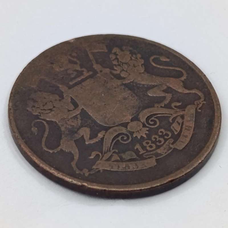 1833 Quarter Anna East India Company Calcutta mint Fine