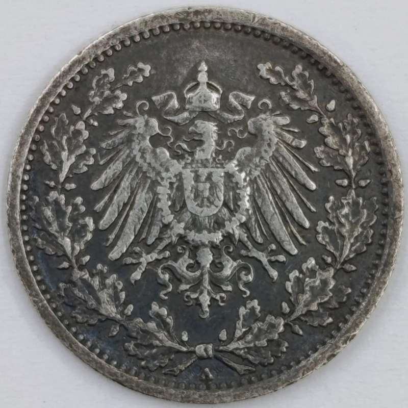 German European 1917 A half mark proof details