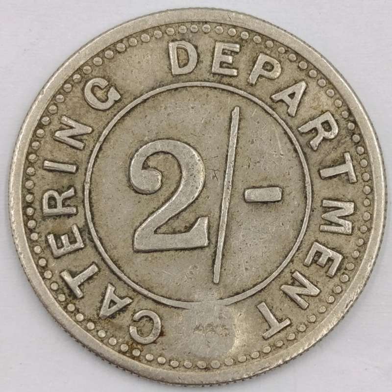 South African Railways Catering department 2 Shilling token