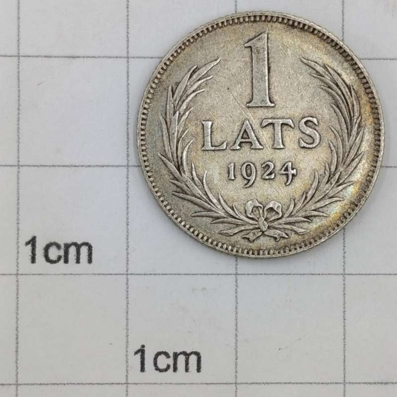 Latvia 1924 One Lats silver XF