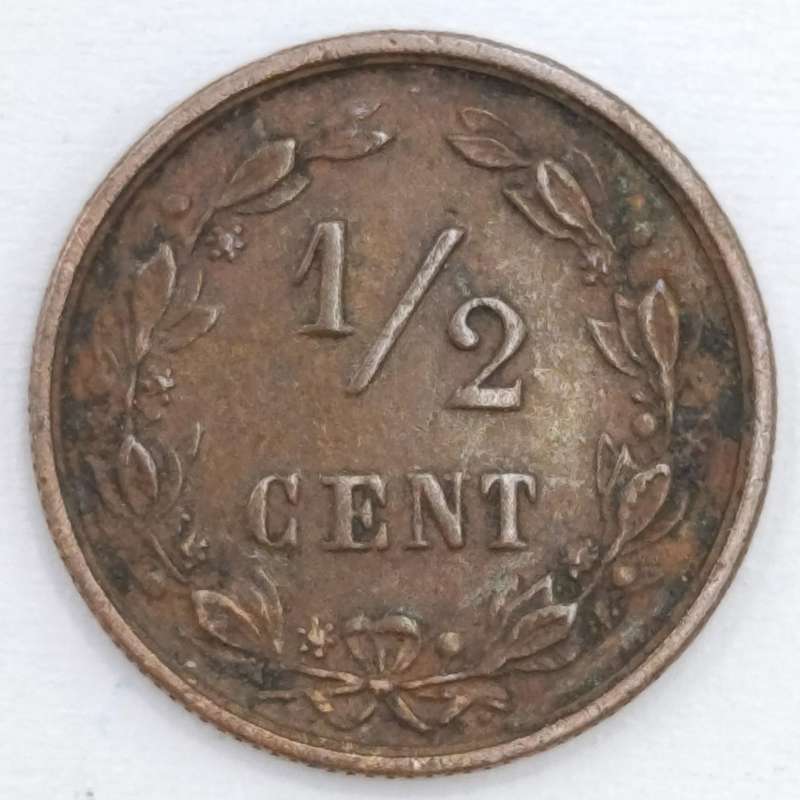 Netherlands 1894 half cent VF+