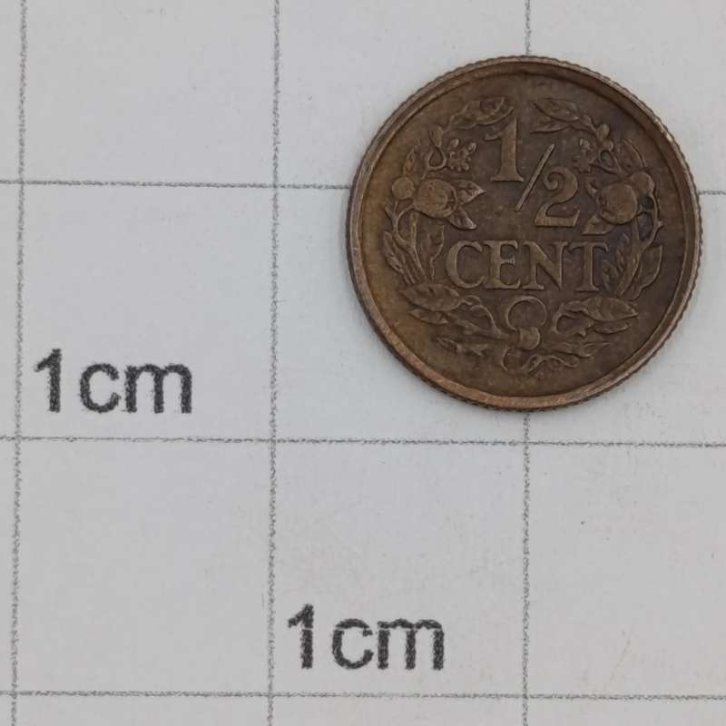 Netherlands 1916 XF+ half cent