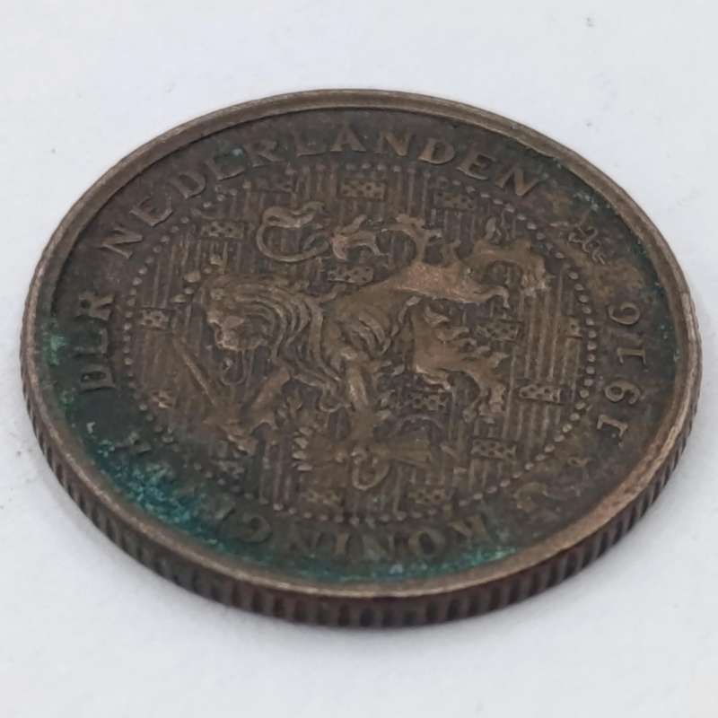 Netherlands 1916 XF+ half cent