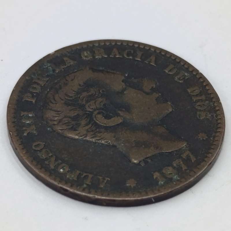1877 Spain 5 Centimos XF