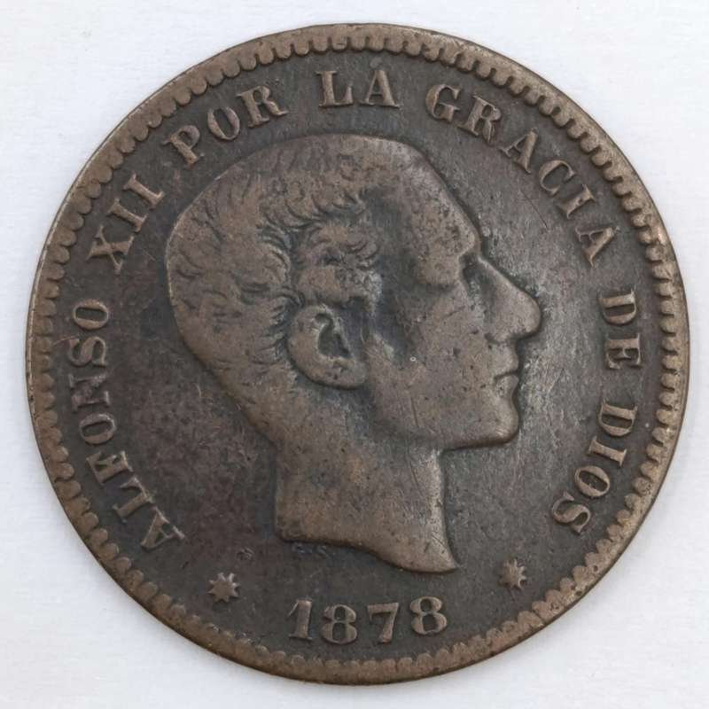 1878 Spain 5 Centimos VF