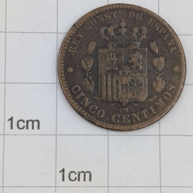 1878 Spain 5 Centimos VF