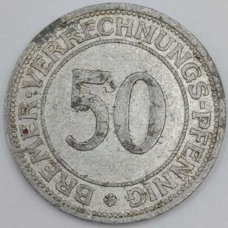 50 Pfennig emergency coinage of Free Hanseatic City of Bremen