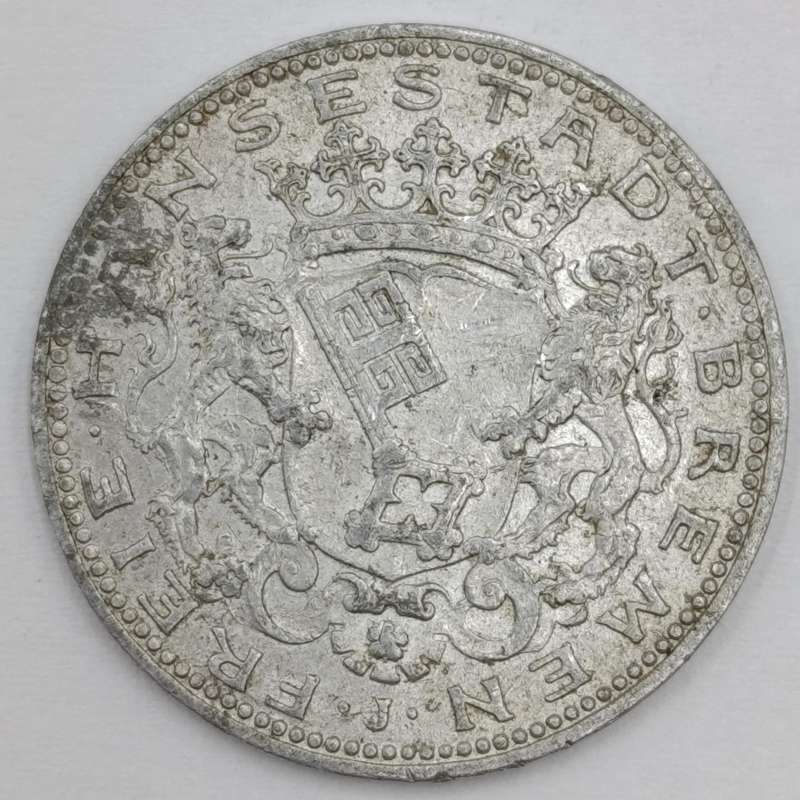 50 Pfennig emergency coinage of Free Hanseatic City of Bremen
