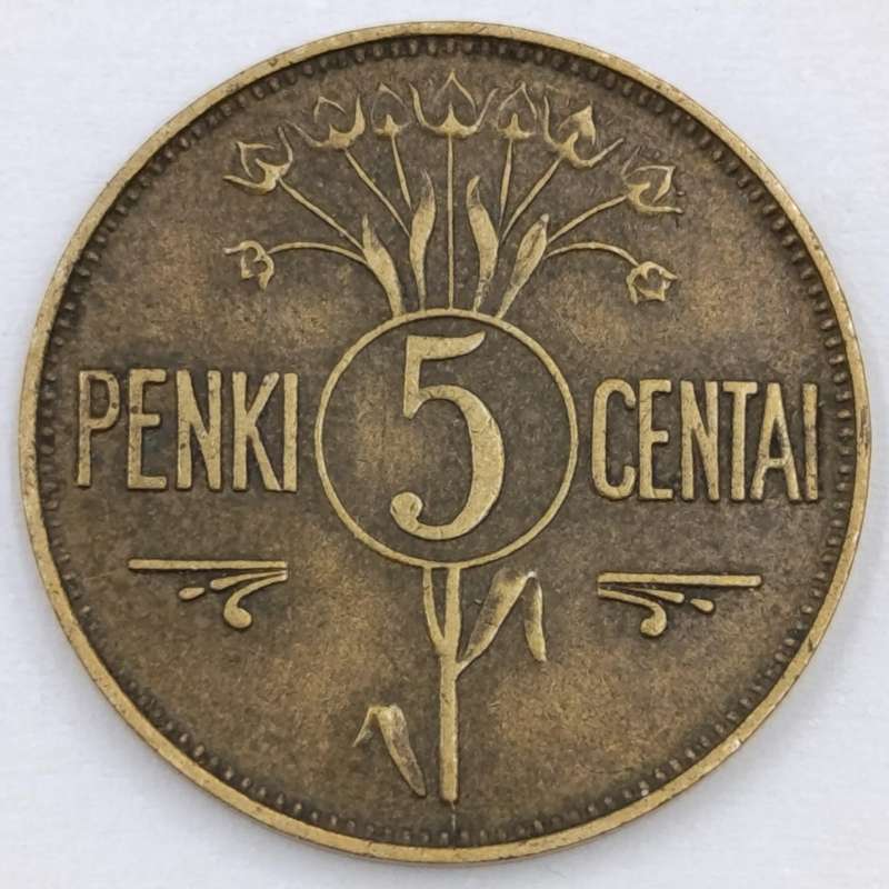 Lithuania 1925 Five Centai VF