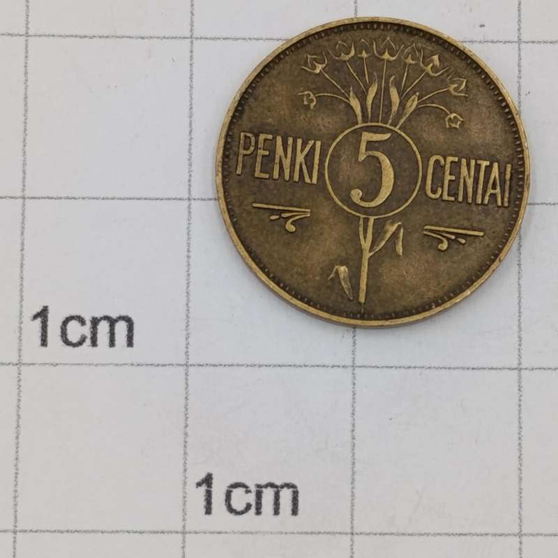Lithuania 1925 Five Centai VF