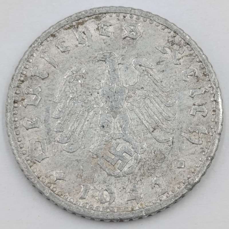 1942 F German Deutsches Reich 50 Reichspfennig