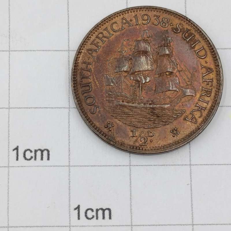 1938 South Africa Half Penny - UNC
