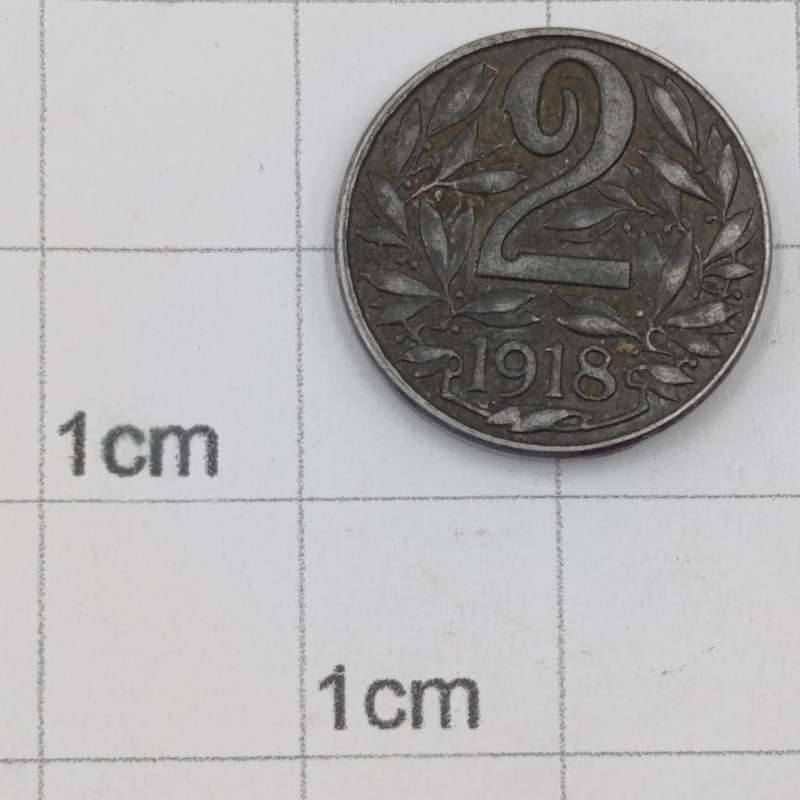 Austria 1918 Two Heller XF+/AU