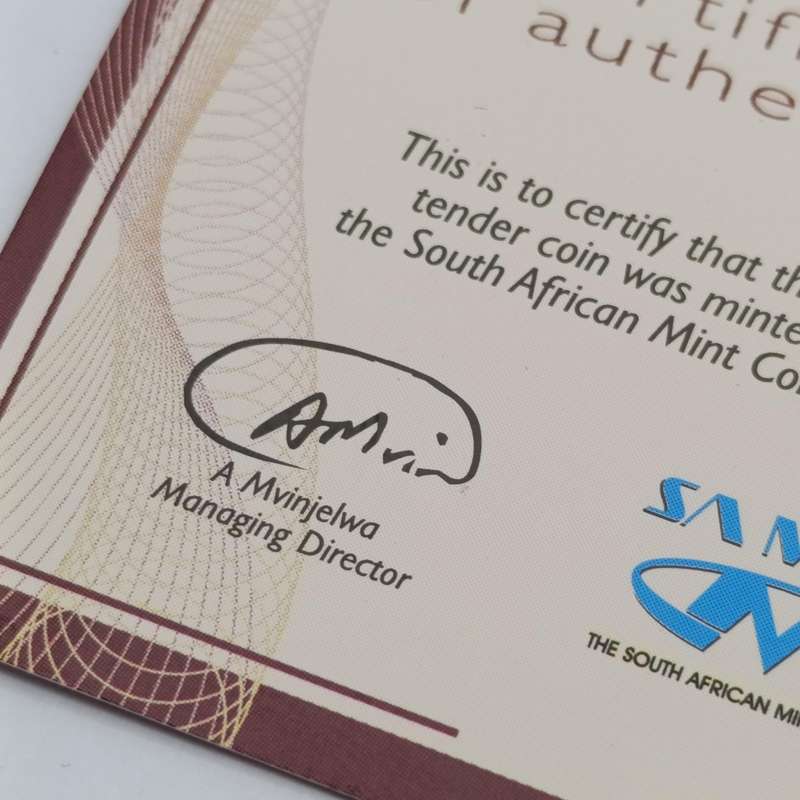 2006 RSA Oom Paul Mintmark R5 coin with certificate - Mintage 957