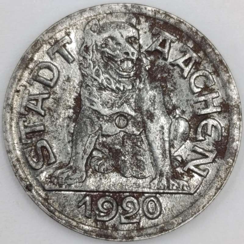 Germany 1920 Notmunze AACHEN 20 Pfennig