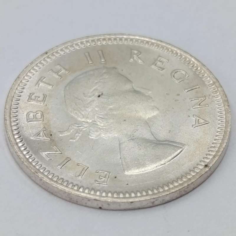 South Africa 1960 scarce 3d tickey uncirculated Low mintage of 21364