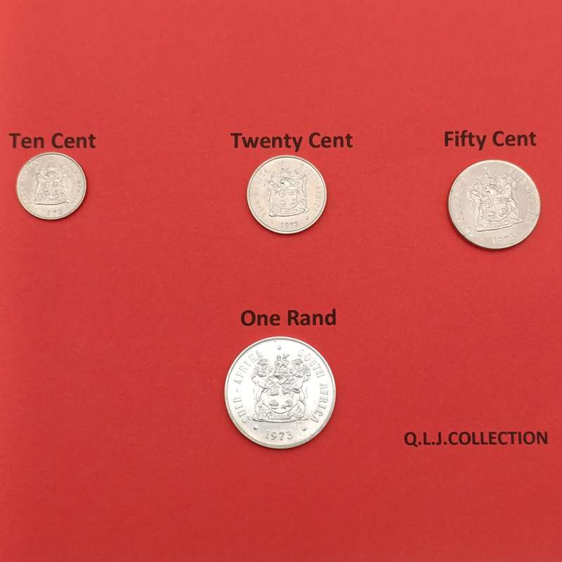 South Africa folder with coins from 1970 to 1979